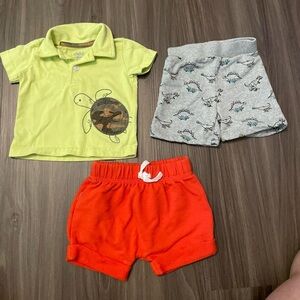 Child of Mine Lime Green Polo Shirt and shorts size 3/6M